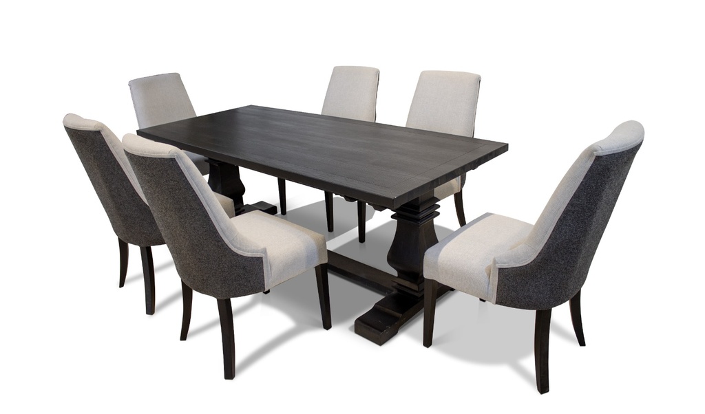SW5310 Dining Table With Wooden Legs Black