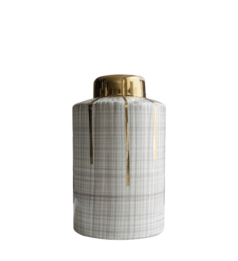 [FAD2017B Gold Thread Ceramic Jar(14x14x23.5cm           ] Gold Thread Ceramic Jar-B