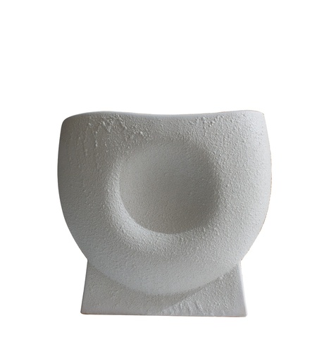 White Round Concave Vase-A