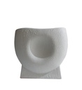 White Round Concave Vase-A