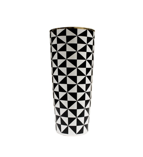 [FAD1987A Black & White Vase(13.5*13.5*31cm              ] Black & White Vase-A