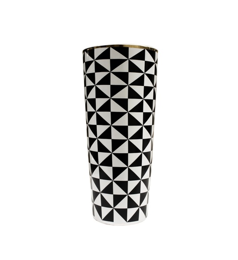 [FAD1987A Black & White Vase(13.5*13.5*31cm] Black & White Vase-A