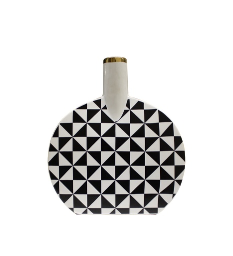 [FAD1987B Black & White Vase(22*7.5*25.5cm               ] Black & White Vase-B