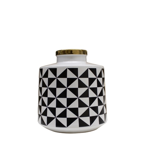 [FAD1987C Black & White Vase(18*18*20cm                  ] Black & White Vase-C