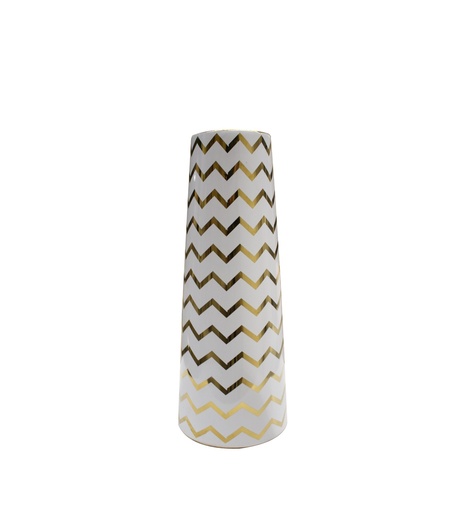 [FAD1993B White Geometric Pattern Vase(14*14*36cm] White Geometric Pattern Vase-B