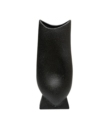 [FAD21019B Round Concave VaseBlack (25.8*13.2*25cm      ] Black Round Concave Vase-B