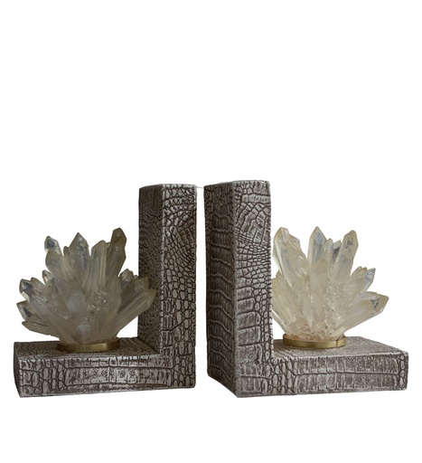 [FASZ1907 Crystal Flower Bookend(25.6*10.7*14.9cm] Crystal Flower Book-End