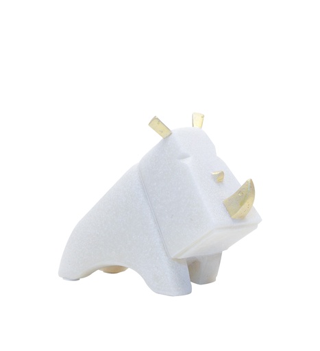 [FCSZ2115 Sandstone Rhinoceros(15.8x6.8x12cm] Sandstone Rhinoceros